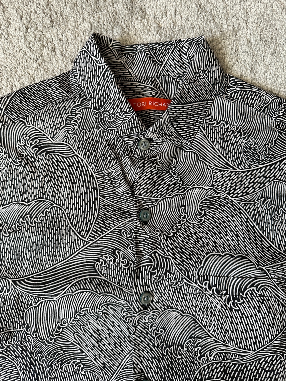Men’s Tori Richard Wave-Print Aloha Shirt